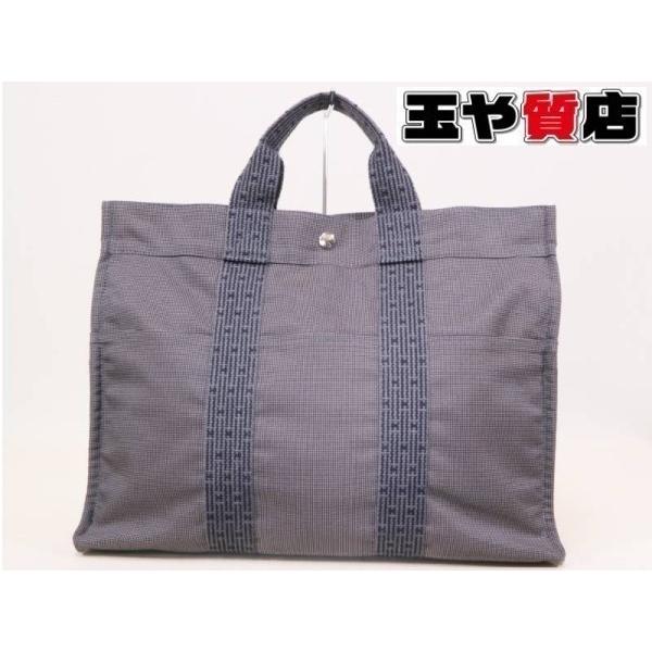HERMES エルメス エールラインMM トートバッグ　グレー 美品 HERMES（エルメス） トートバッグ 美品 エールラインMM グレー 黒