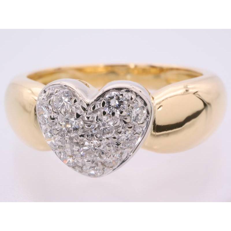 Ponte Vecchio ポンテヴェキオ リング 9号 ダイヤ0.20ct ハート 750  