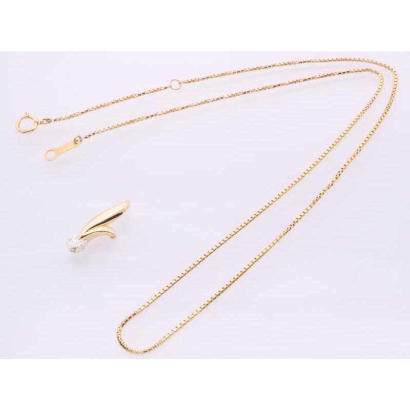 ネックレス ダイヤ イエロー系0.327ct デザイン トップ K18YG イエロー