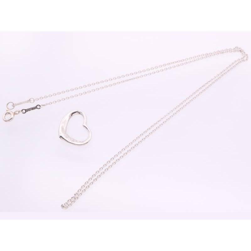 TIFFANY&Co. ティファニー ネックレス 美品 オープンハート ダイヤ 9P 