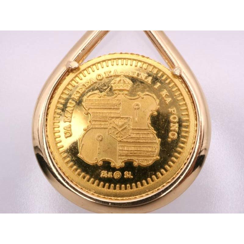 ネックレス カメハメハ 24K コイン 金貨 K14YG ペンダント枠 ネックレス カメハメハ 24K コイン 金貨 K14YG ペンダント枠