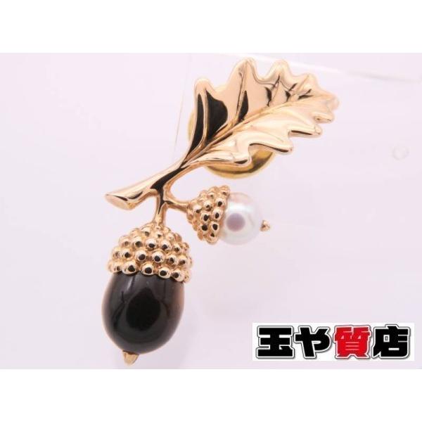 美品✨　MIKIMOTO ミキモト　パール　ブローチ　どんぐり MIKIMOTO（ミキモト） ピンブローチ タイガーアイ パール どんぐり