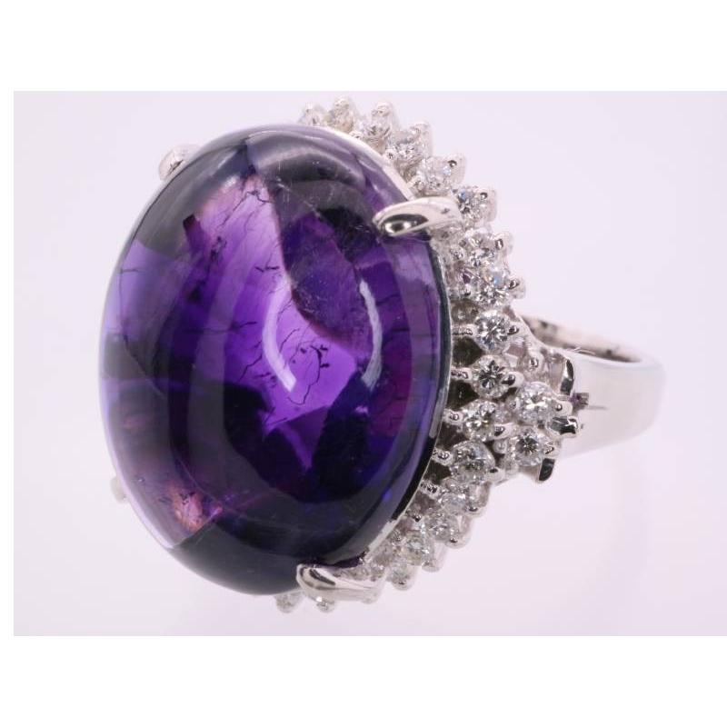 アメジスト ダイヤ0.57ct デザイン リング 13.5号 pt900 プラチナ