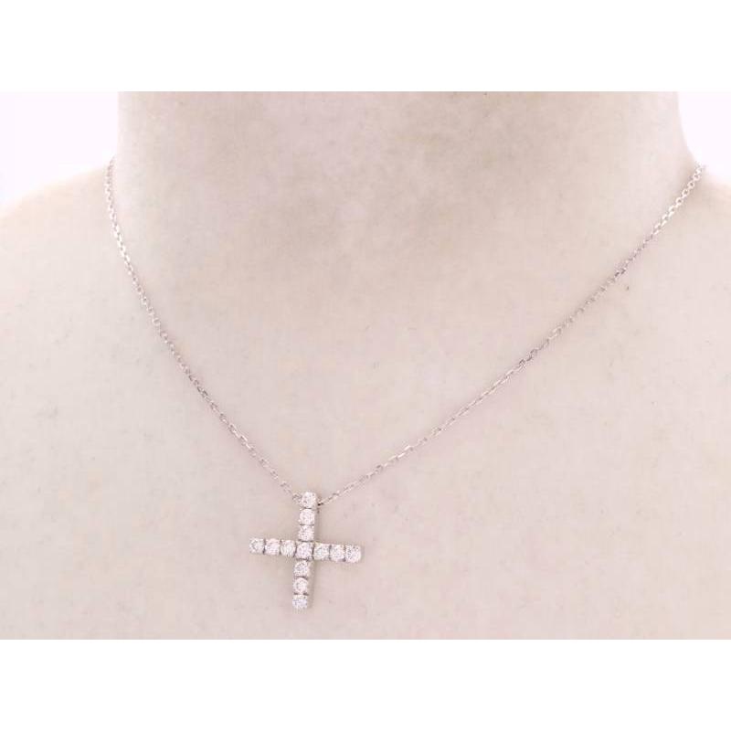 GUCCI グッチ 美品 ダイヤ クロス ペンダント ネックレス 750