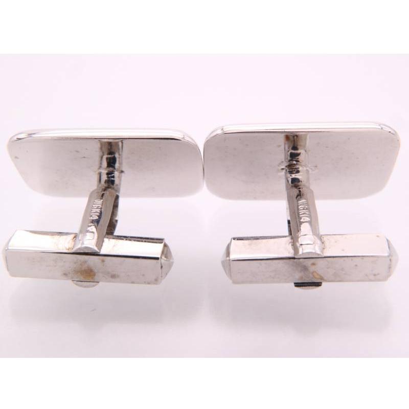 エメラルド ダイヤ デザイン カフスボタン カフス K14WG ホワイト