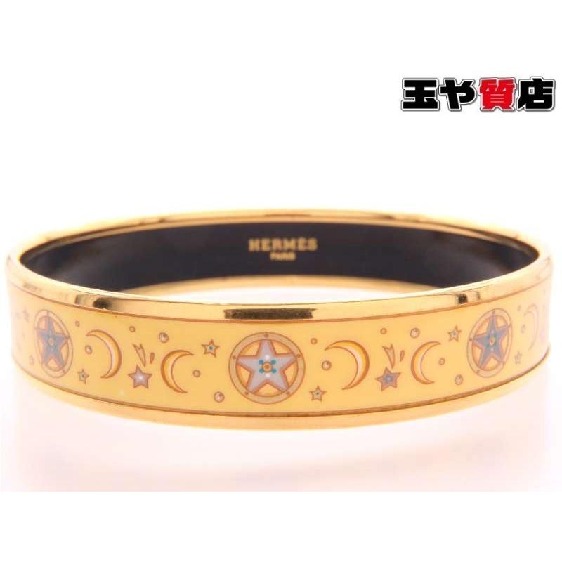 HERMES エルメス バングル エマイユPM 月星柄 七宝焼き HERMES エルメス バングル エマイユPM 月星柄 七宝焼き