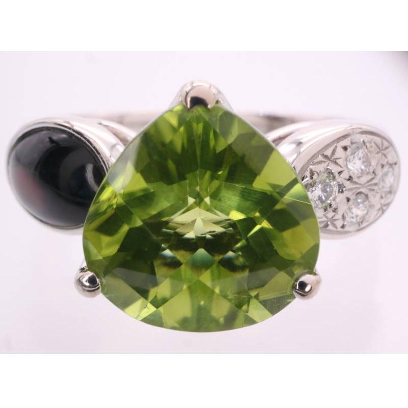 タサキ 美品 TASAKI 田崎真珠 ペリドット2.47ct ダイヤ0.04ct シェル リング 13号 K18WG｜tamaya-chibaken｜06