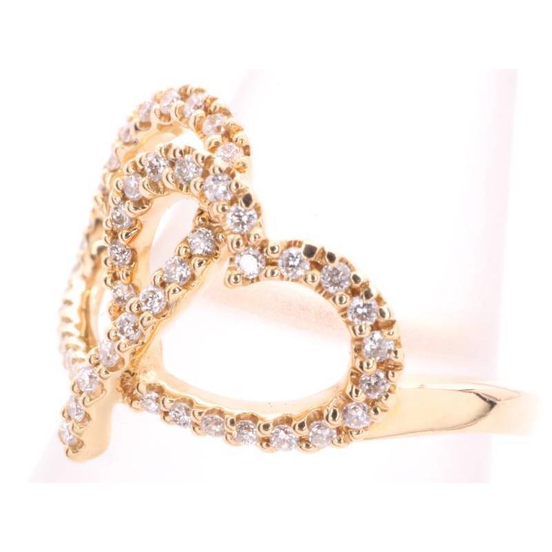 スタージュエリー　10Kハートリング STAR JEWELRY（スタージュエリー） 美品 ダイヤ0.15ct ダブルオープン