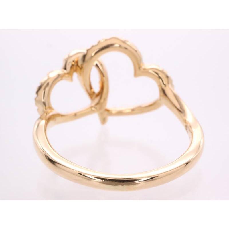 スタージュエリー　10Kハートリング STAR JEWELRY（スタージュエリー） 美品 ダイヤ0.15ct ダブルオープン