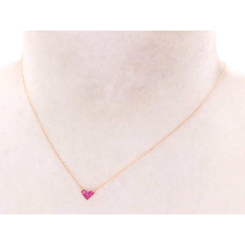 スタージュエリー K18 ルビー 0.15ct ハート ネックレス
