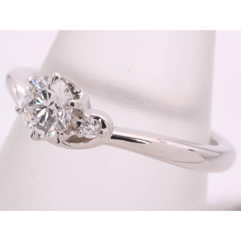 ダイヤ0.195 0.006ct デザイン リング 6.5号 pt950 プラチナ E VSI EX