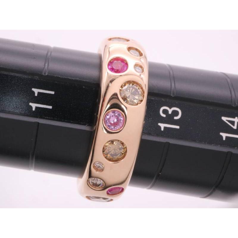カシケイ 美品 BD ブラウンダイヤ0.70ct ルビー0.35ct デザイン リング
