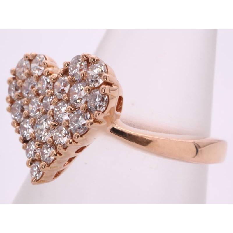 ブランド登録なし ダイヤ0.50ct 美品 ハート デザイン リング 6号 