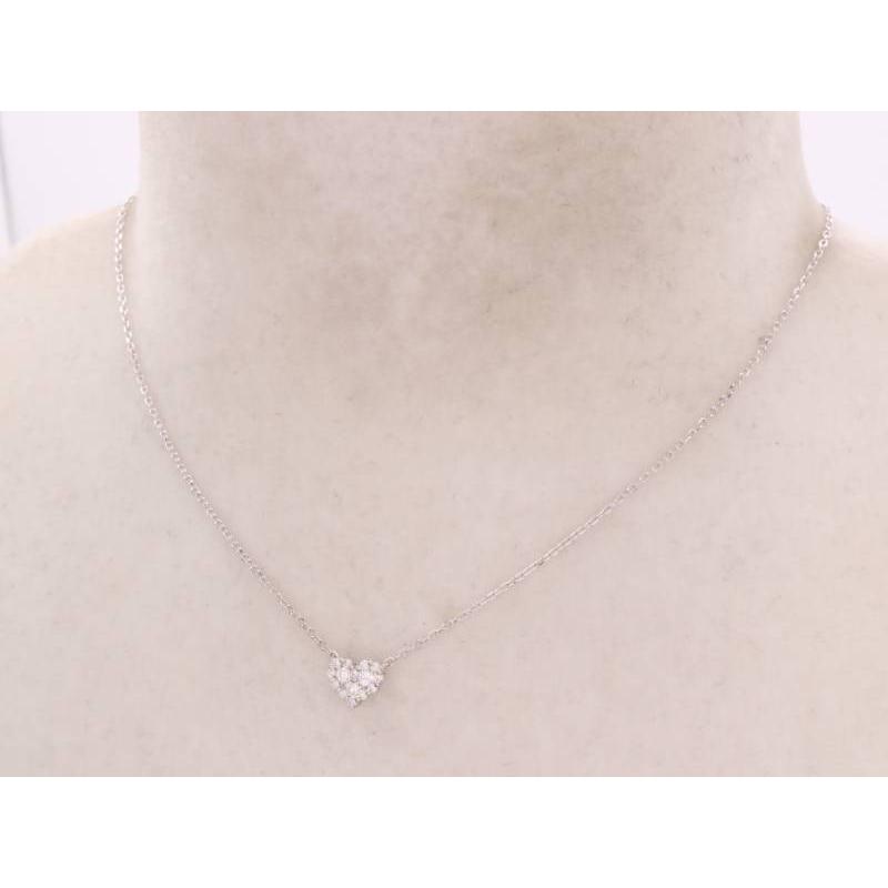 ヴァンドーム 美品 ダイヤ0.13ct ハート ペンダント ネックレス  