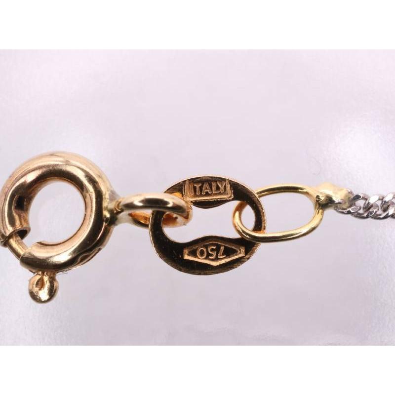 イタリー 美品 ブラウンダイヤ1.00ct クロス ペンダント ロング ネックレス K18WG K18YG_2