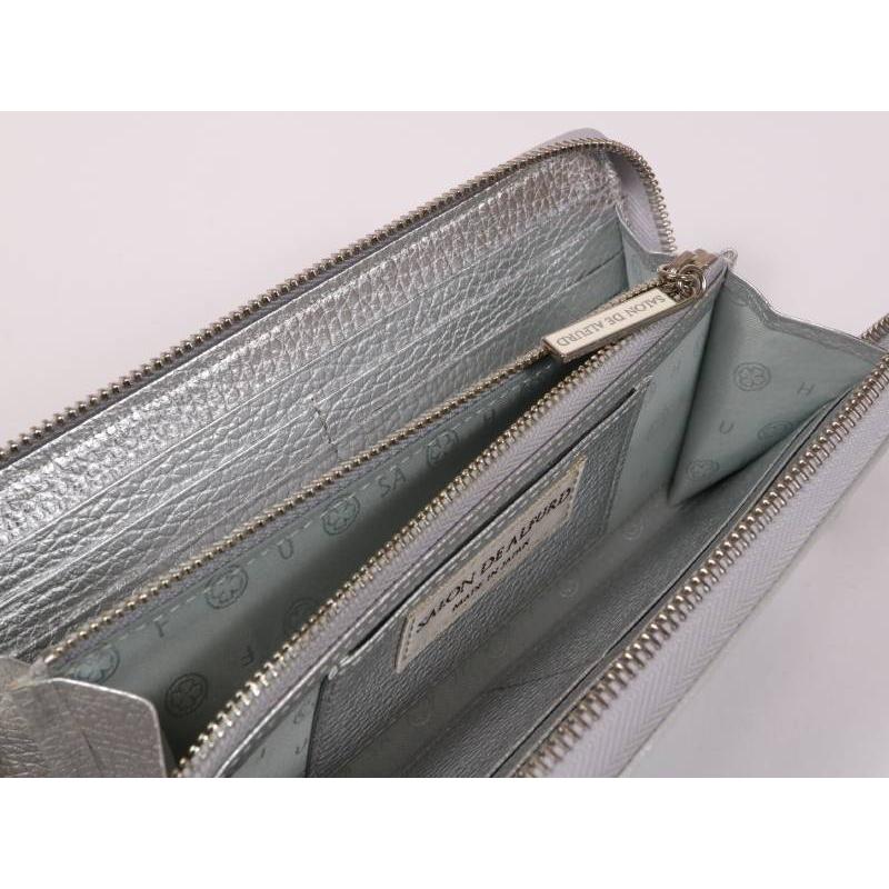 サロンドアルファード美品  - シルバー サロンドアルファード 未使用 ラウンドジップ シルバースマイル 長財布