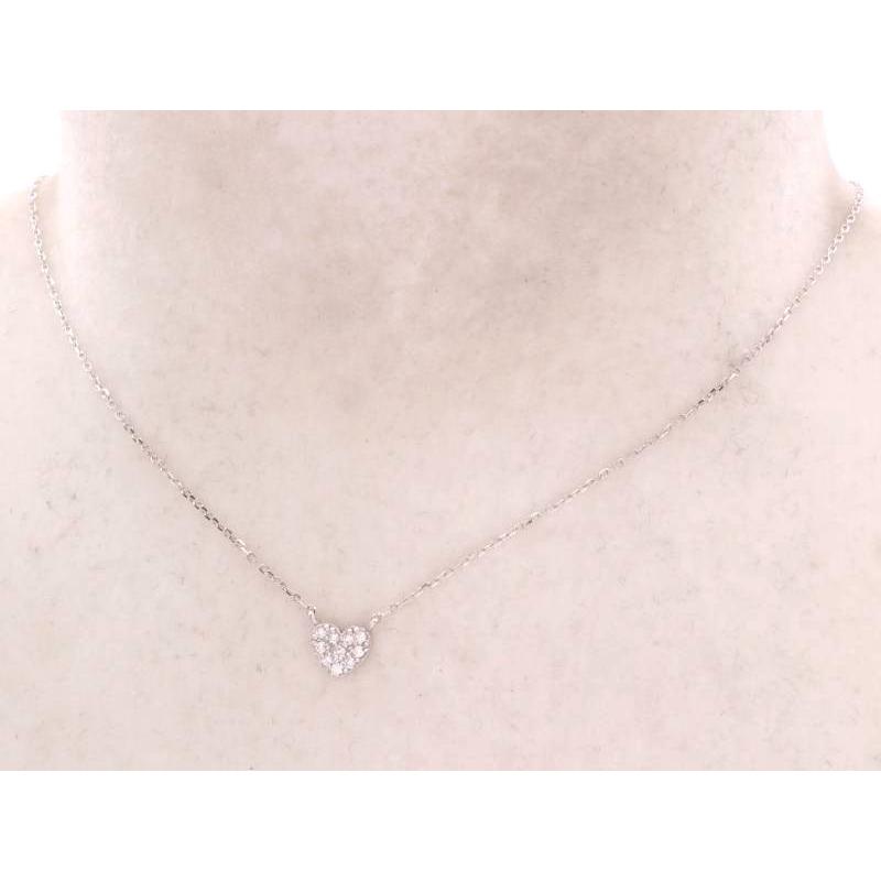K.uno ティアム ケイウノ ダイヤ0.052ct ハート ネックレス K18WG 