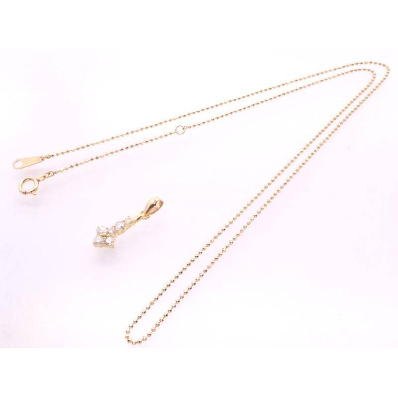 ダイヤ 美品 デザインペンダント ネックレス K18YG イエローゴールド  