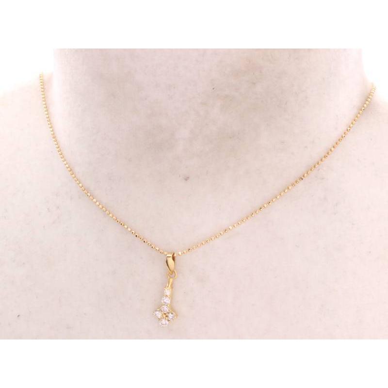 ダイヤ 美品 デザインペンダント ネックレス K18YG イエローゴールド  