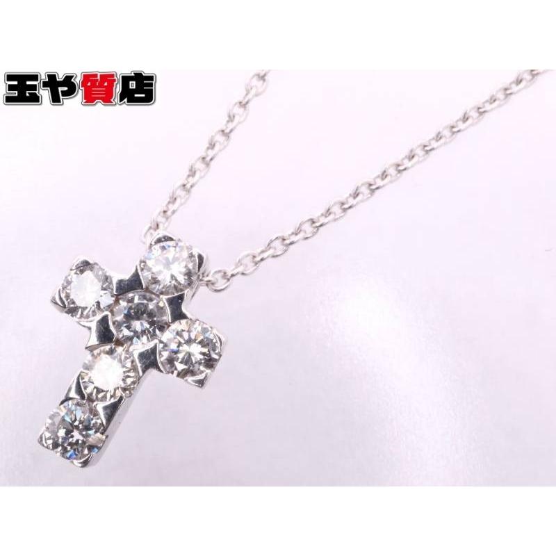 K18WG ダイヤモンド0.20クロスネックレス ホワイトゴールド ダイヤ0.20ct クロス ペンダント ネックレス K18WG ホワイトゴールド