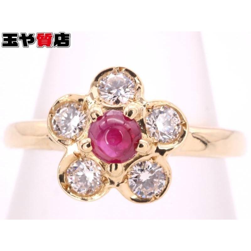 Dior クリスチャンディオール K18YG リング ルビー ダイヤ Christian Dior（クリスチャン・ディオール） 美品 DIOR ルビー 1P