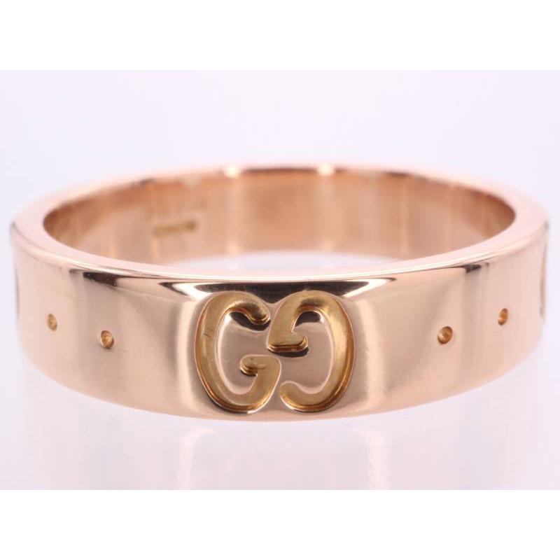 グッチ GUCCI アイコン アモール リング 8号 Au750 K18PG ピンク 