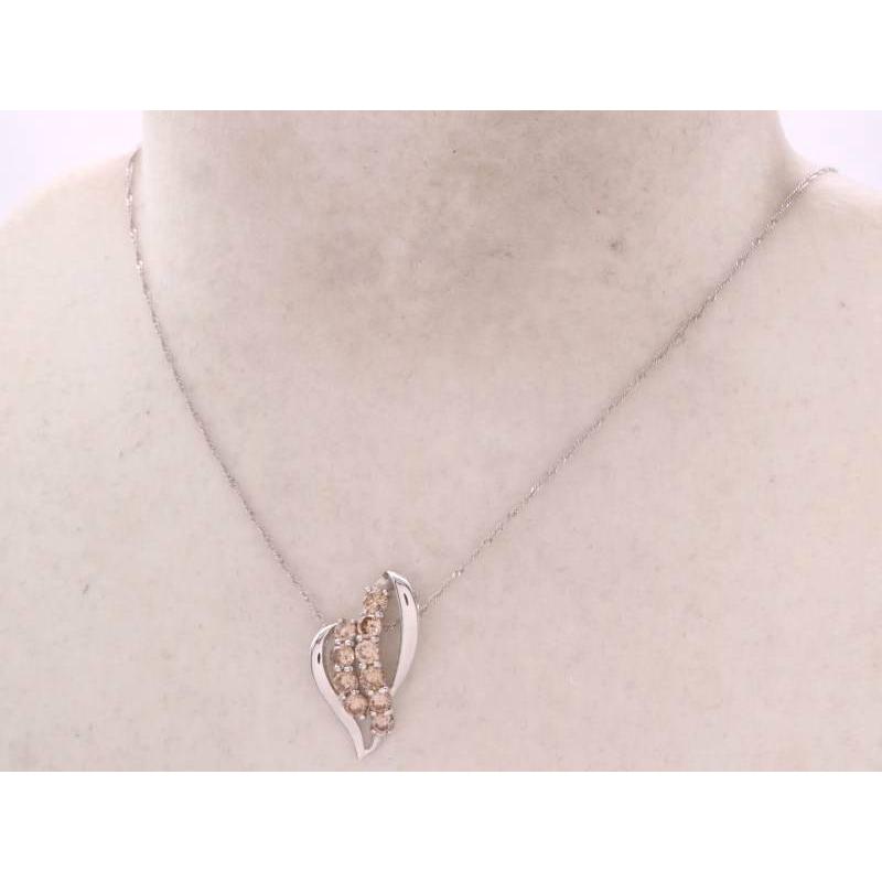 ブラウンダイヤ1.00ct デザイン ペンダント スクリュー ネックレス