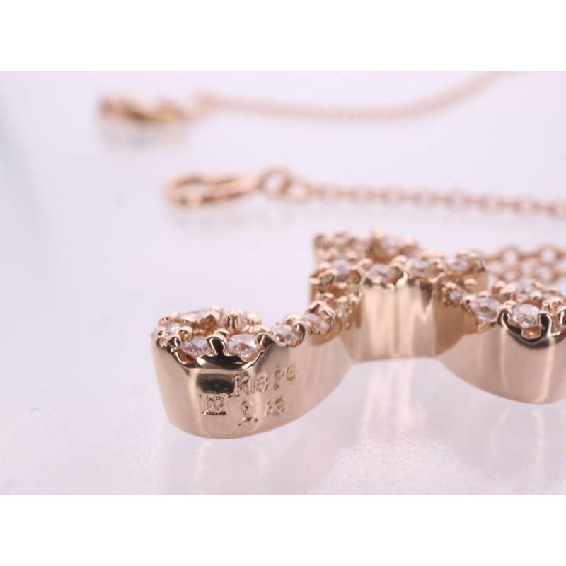 ポンテヴェキオ 美品 Ponte Vecchio ダイヤ0.13ct イニシャルA ペンダント ネックレス K18PG ピンクゴールドの画像