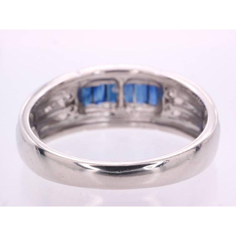 サファイヤ ダイヤ0.09ct デザイン リング 11号 pt850 プラチナ : 親切