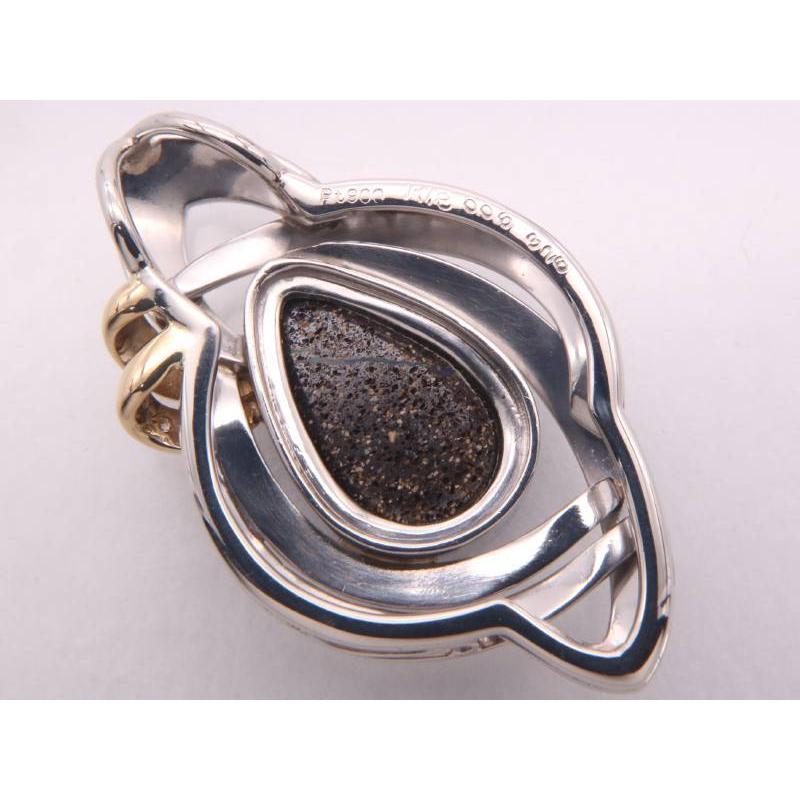 ダイヤモンド×ボルダーオパール ペンダントトップ K18YG Pt900