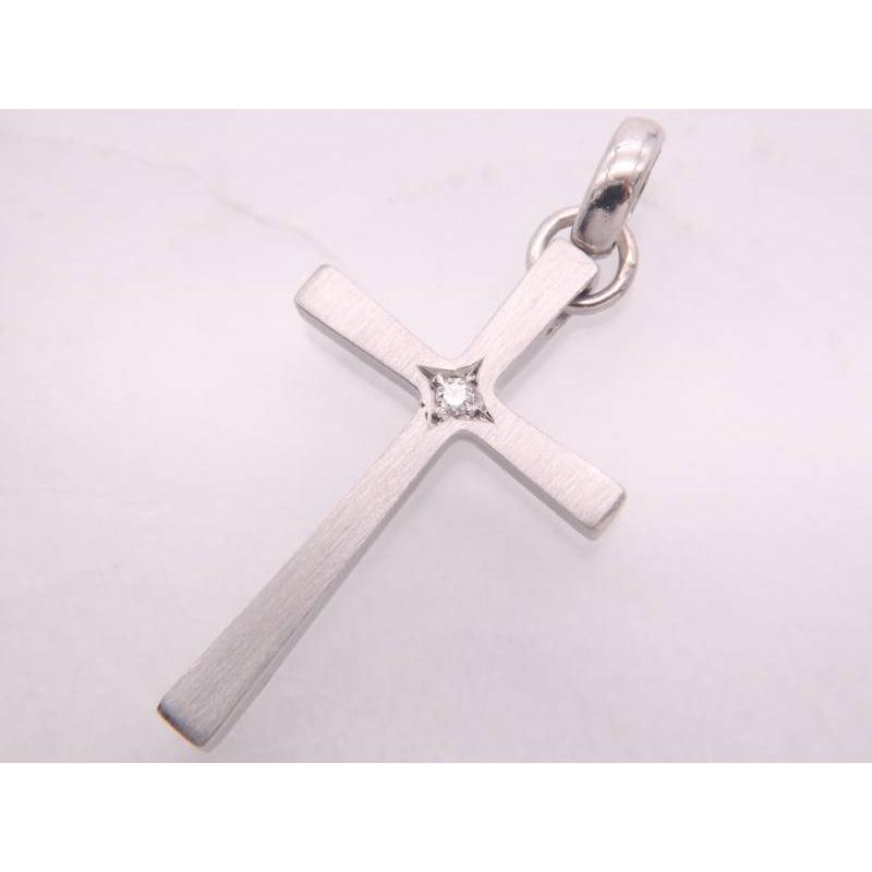 ダイヤ0.07ct クロス ペンダントトップ pt900 プラチナ : 親切な 玉や