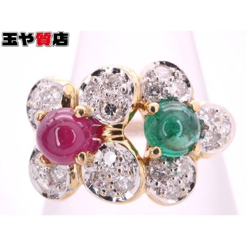 Ponte Vecchio（ポンテヴェキオ） ルビー0.45ct エメラルド0.32ct