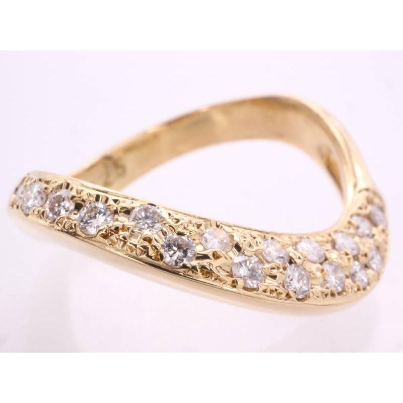 Gen ダイヤ0.25ct デザイン リング 11号強 K18YG イエローゴールド 