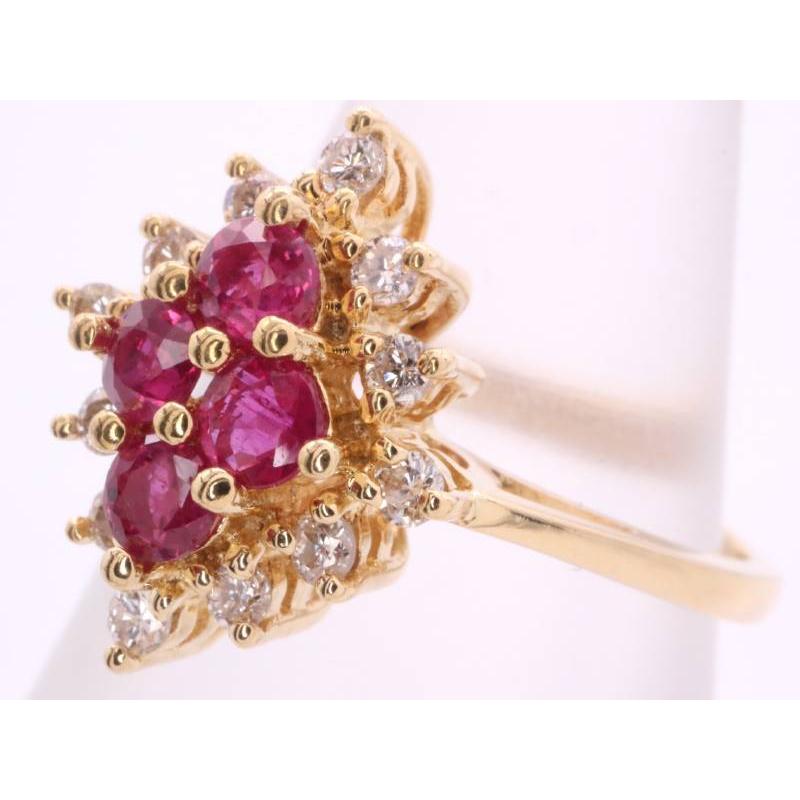 MIKIMOTO ミキモト 美品 ルビー0.39ct ダイヤ0.18ct デザイン リング  