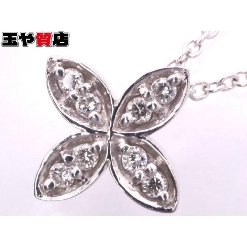 ヴァンドーム青山 ダイヤ フラワー ペンダント ネックレス pt950 pt850  