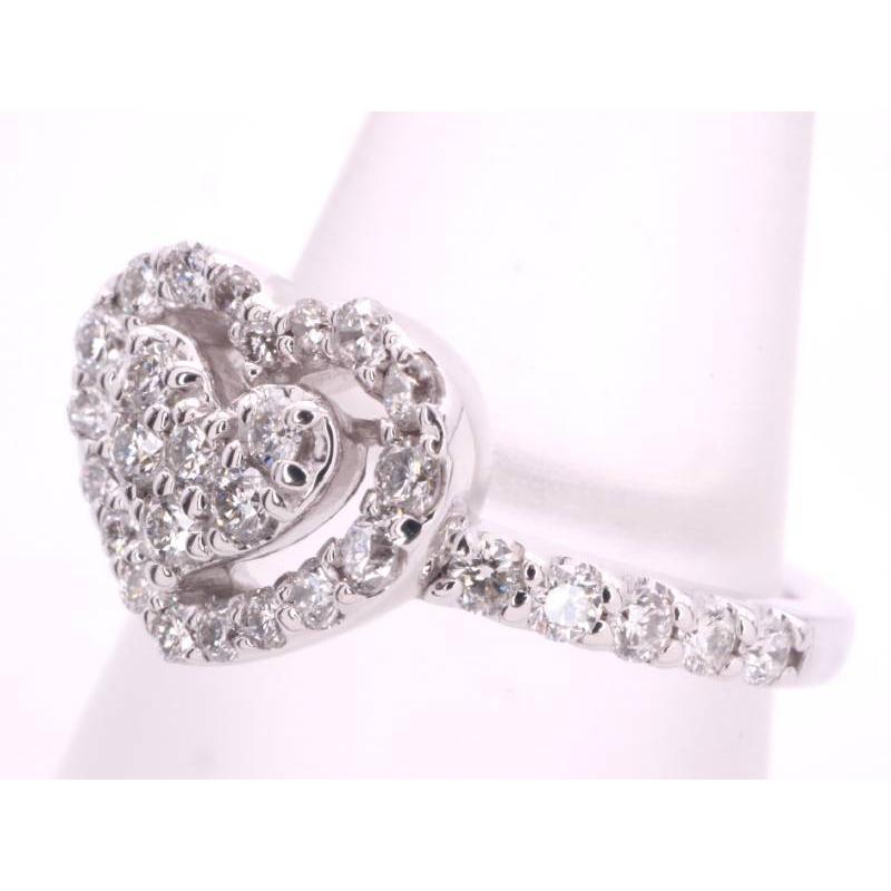 ポンテヴェキオ　ハート　K18WGダイヤリング0.5ct　11号 Ponte Vecchio（ポンテヴェキオ） 美品 ダイヤ0.45ct ハート リング 11