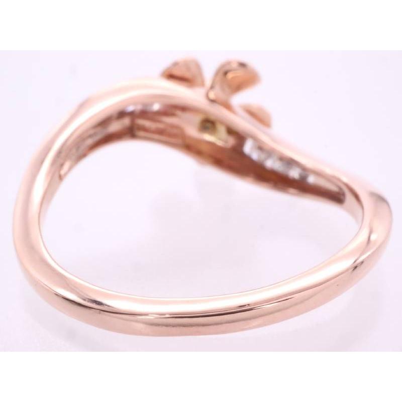 ナホク ダイヤ フラワー リング 14号 14K PG ピンクゴールド
