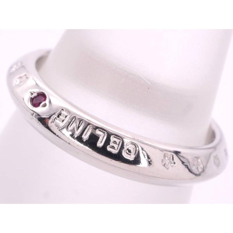 CELINE セリーヌ 美品 ルビー1P デザイン リング 9号弱 pt900