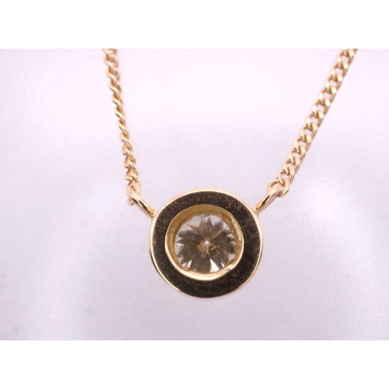ダイヤ0.26ct デザイン ペンダント ネックレス K18YG イエローゴールド 