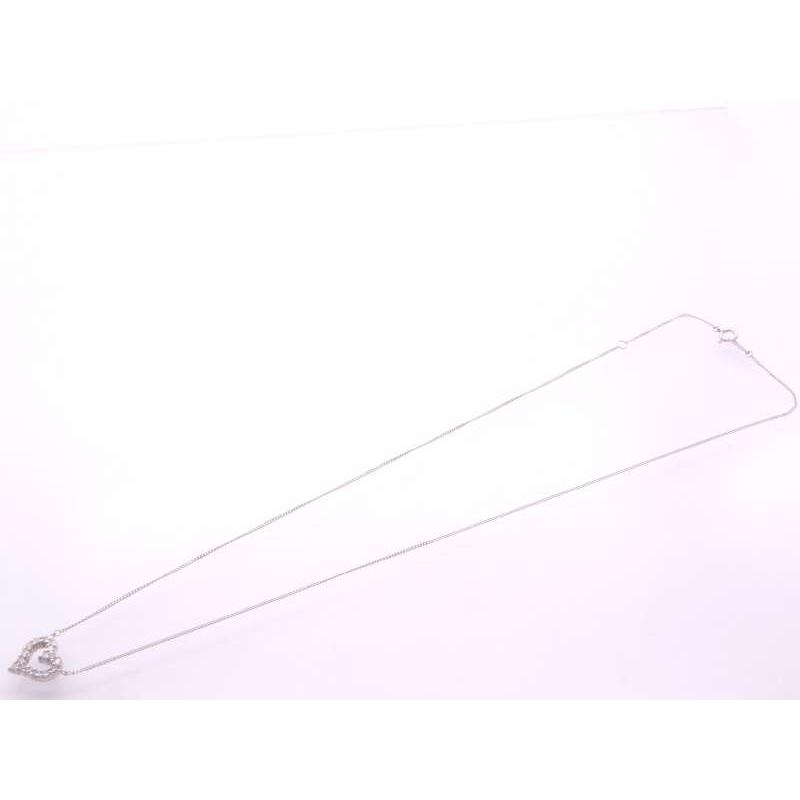 ダイヤ 0.30ct オープンハート ペンダント ネックレス pt850 pt900 