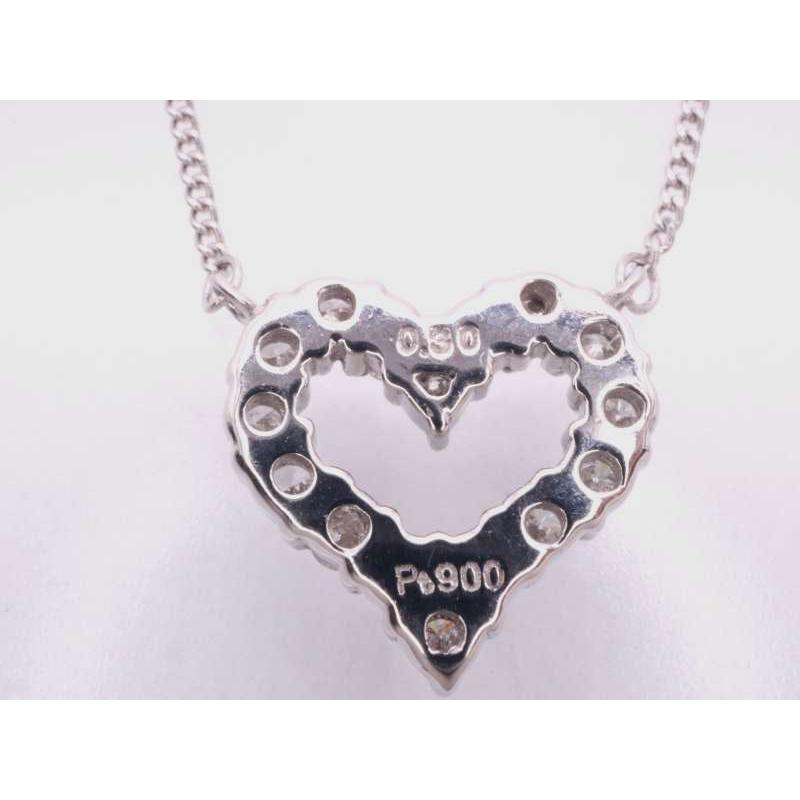 ダイヤ 0.30ct オープンハート ペンダント ネックレス pt850 pt900 