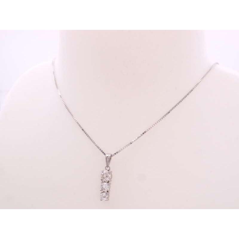 ダイヤ1.05ct 3P デザイン ペンダント ベネチアン ネックレス pt850 