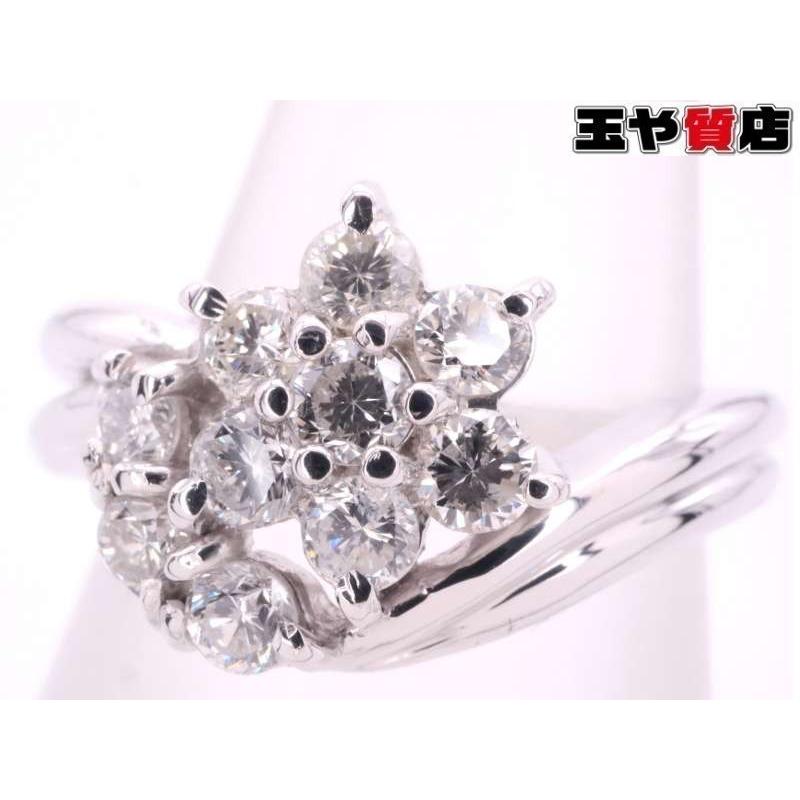 ダイヤ0.50ct フラワー デザイン リング 12号 pt900 プラチナ : 親切な