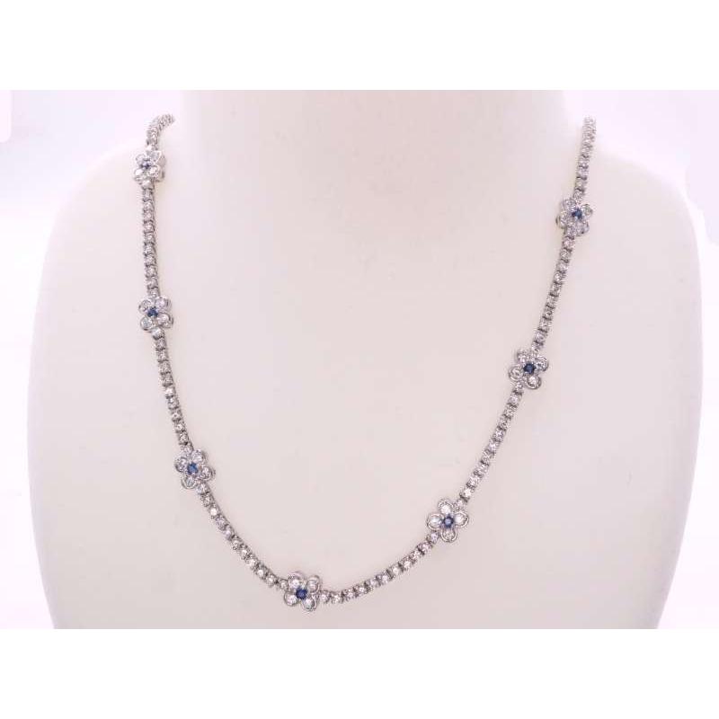 サファイヤ　ダイヤネックレス　Pt850 楽天市場】【楠本質店/元住吉】Pt850 サファイア&ダイヤ