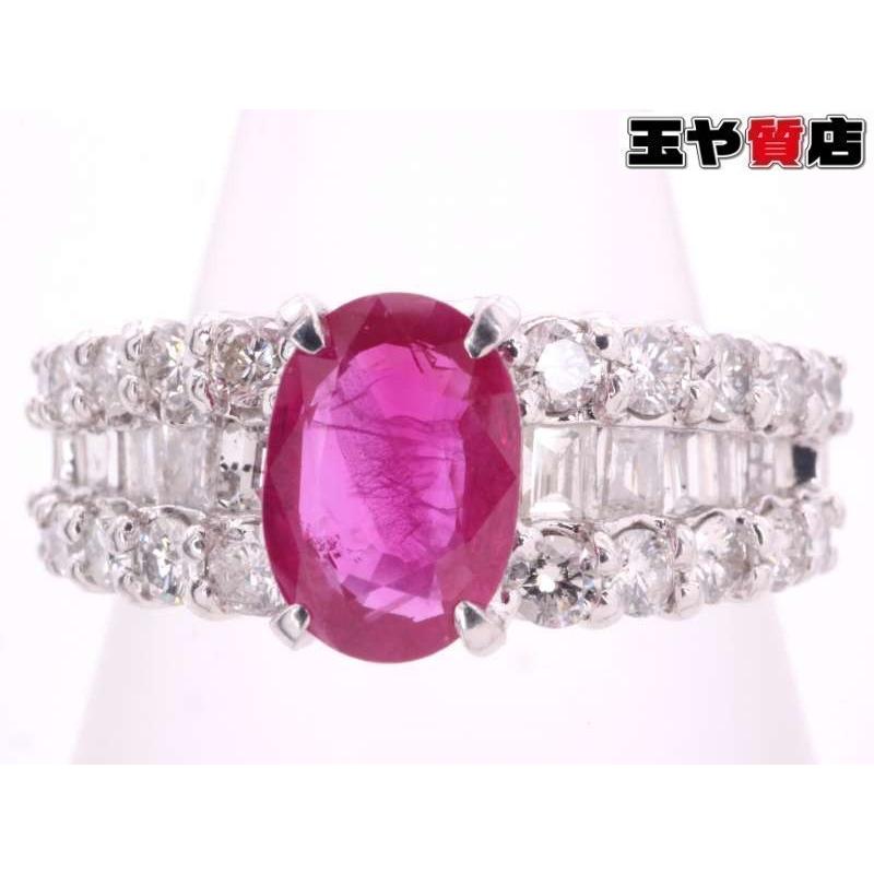 ルビーダイヤリング　17号サイズ ルビー＆ダイヤリング 指輪 ダブルエタニティーリング 17号【商工会