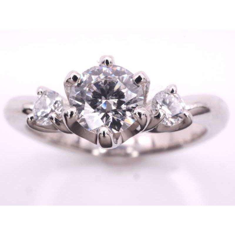 ダイヤ 0.286ct 0.092ct デザイン リング 6号 pt900 プラチナ