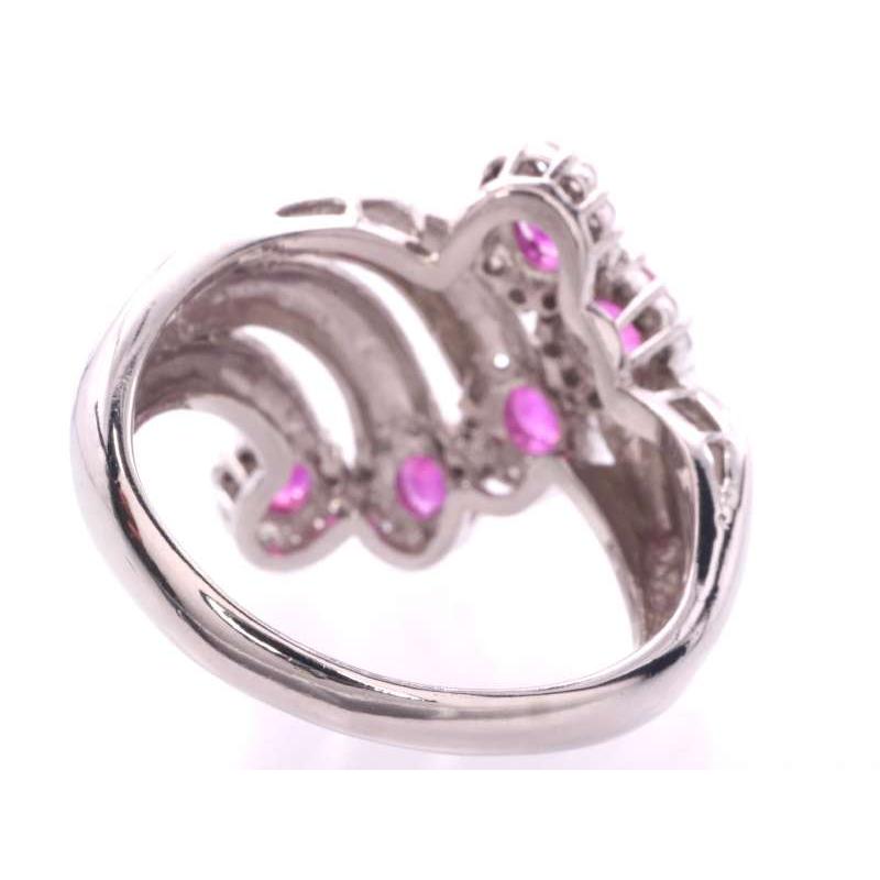 ルビー 1.53ct ダイヤ 0.33ct デザイン リング 10.5号 pt900 プラチナ 