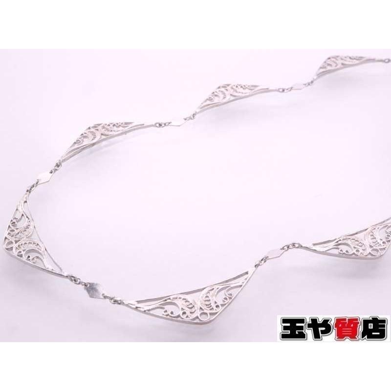 【大幅値下げ】ネックレス K14WG ダイヤ0.05ct 刻印 ホワイトゴールド デザイン ネックレス K14WG ホワイトゴールド : 親切な 玉や質店