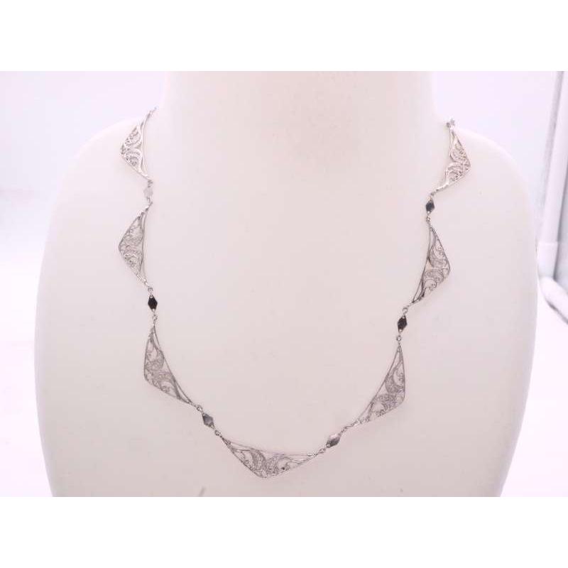 【大幅値下げ】ネックレス K14WG ダイヤ0.05ct 刻印 ホワイトゴールド デザイン ネックレス K14WG ホワイトゴールド : 親切な 玉や質店