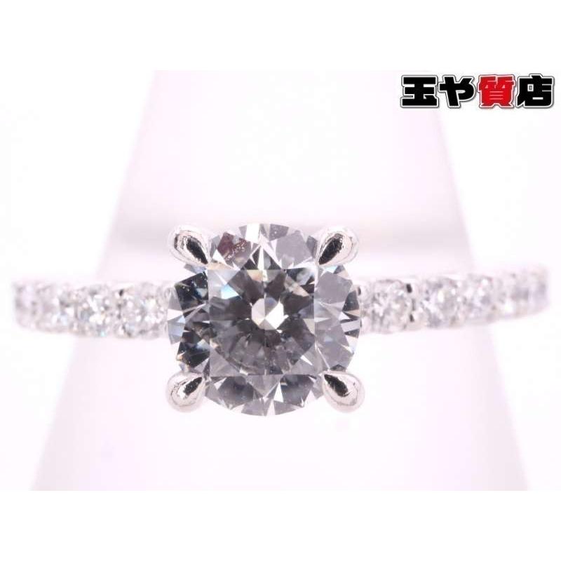 美品 ダイヤ0.50ct ダイヤ0.55ct リング 9.5号 pt900 プラチナ カラーG 